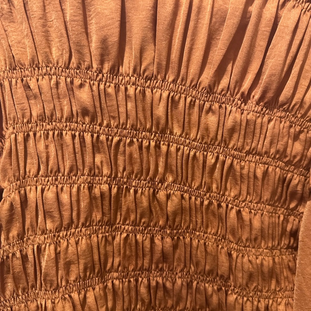 Women's Rust Smocked Top - Picture 2 of 2
